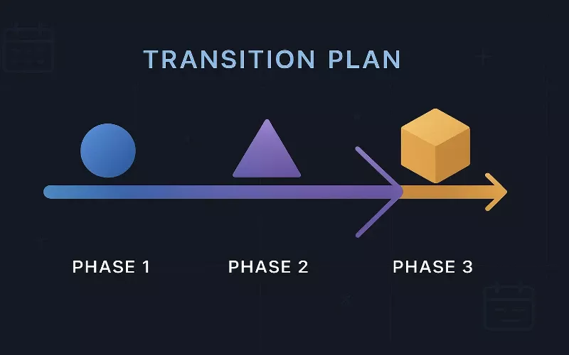 Infografía del plan de transición gradual de tres meses para pasar de Trixie a Yankee